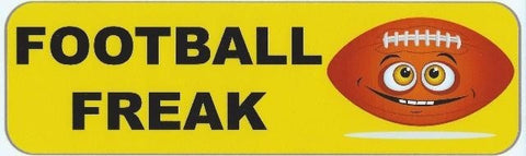 10" x 3" Football Freak Bumper Stickers window decals decal sticker footballs