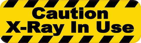 10" x 3" Caution X-ray In Use Business Sticker Store Sign Decal Decals Stickers