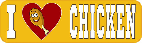 10" x3" I Love Chicken Leg Vinyl Bumper Sticker Decals Window Car Stickers Decal