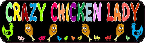 StickerTalk® Brand 10in x 3in Crazy Chicken Leg Lady magnet bumper magnetic  Vinyl magnets