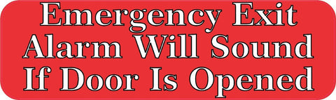 10" x 3" Emergency Exit Alarm Business Decal Store Sign Decals Sticker Stickers