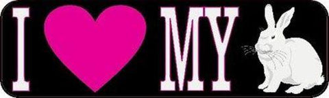 10” x 3” I Love (Heart) My Rabbit Bumper Sticker Window Stickers Vinyl Decal