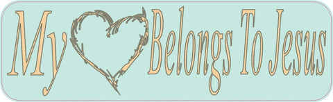 10"x 3" My Heart Belongs to Jesus Vinyl Bumper Stickers Decals Car Sticker Decal