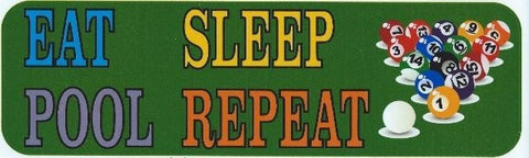 10"x3" Eat Sleep Pool Repeat Bumper Sticker Window Decal Stickers Car Decals