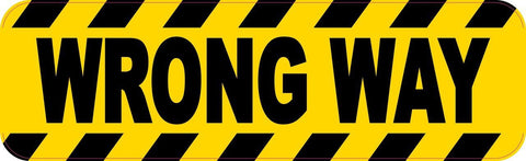 10x3 Caution Wrong Way Business Decal Store Sign Decals Sticker Stickers