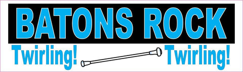 10" x 3" Batons Rock Bumper Sticker Vinyl Decal Window Stickers Ski Decals