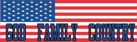 10x3 God Family Country United States Flag Bumper Sticker Decals Stickers Decal