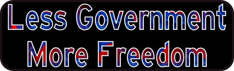 10x3 Less Government More Freedom United States Flag Bumper Sticker Decals Stickers Decal