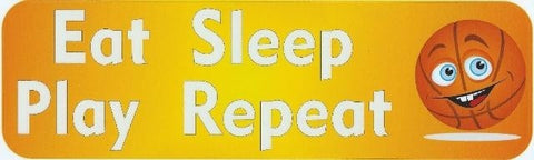 10" x 3" Eat Sleep Play Basketball Bumper Sticker Decal Window Decals Stickers