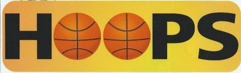 10" x 3" Hoops Basketball Bumper Sticker Window Decal Stickers Vinyl Car Decals