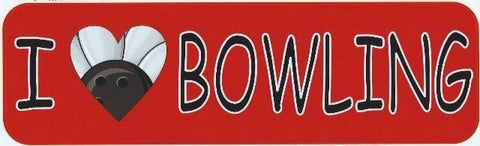 10" x 3" I Love Bowling Bumper Sticker Window Decal Stickers Vinyl Truck Decal