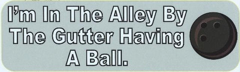 10" x 3" In the Alley Bowling Bumper Sticker Window Decal Sticker Car Decals