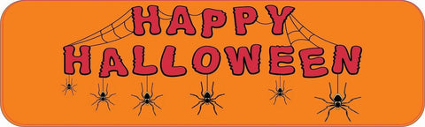 10in x 3in Happy Halloween Spiders Bumper Sticker Decal Car Window Stickers Decals