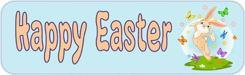 10" x 3" Happy Easter Vinyl Bumper Sticker Decal Car Window Stickers Decals