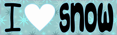 StickerTalk® Brand 10in x 3in I Love (Heart) Snow Vinyl Bumper magnet  Car magnetic magnets