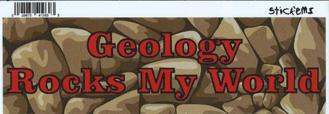 StickerTalk® Brand 10in x 3in Geology Rocks My World Bumper magnet  Vinyl magnetic magnets