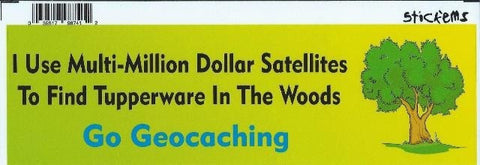 StickerTalk® Brand 10in x 3in Multimillion Satellites Geocache Bumper magnet  magnetic