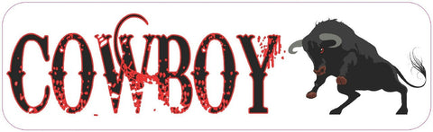 10" x 3" Cowboy Bull Rider Bumper Sticker Window Decal Vinyl Stickers Decals