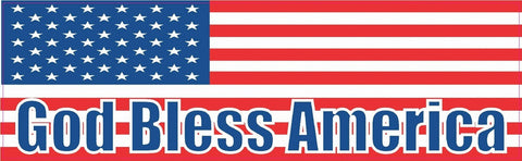 StickerTalk® Brand 10in x 3in God Bless America United States Flag Bumper magnet  magnets