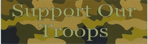 10" x 3" Camo Support Our Troops Bumper Sticker Decal Car Window Stickers Decals