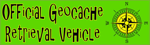 10"x3" Official Geocache Retrieval Vehicle Bumper Stickers Geocaching Car Decals