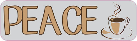 10" x 3" Peace Coffee Mug Bumper Sticker Car Decal Vinyl Window Stickers Decals