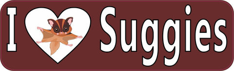 StickerTalk® Brand 10''x3'' I Love Suggies Vinyl magnet bumper  magnetic sticky magnets '