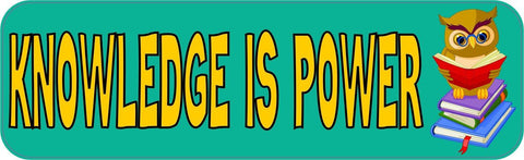 10"x 3" Knowledge Is Power Vinyl Bumper Stickers Decals Car Sticker Decal