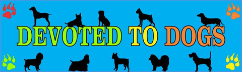 StickerTalk® Brand 10in x 3in Devoted To Dogs magnet  magnetic Car magnets