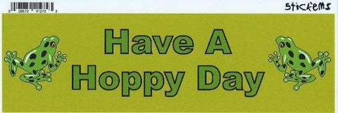 StickerTalk® Brand 10in x 3in Have a Hoppy Day magnet bumper magnetic magnets  frog happy frogs