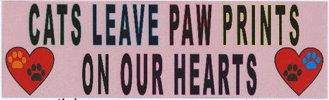 10"x3" Cats Leave Paw Prints Bumper Sticker Cat Window Stickers Decal Car Decals