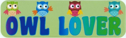 10"x3" Owl Lover Vinyl owls Bumper Sticker Decal Owls Car Owl Window Stickers Decals