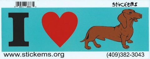 StickerTalk® Brand 10in x 3in I love Dachshunds I heart dogs Vinyl magnet bumper  magnets