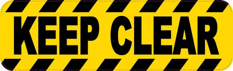 10in x 3in Caution Keep Clear Sticker Vinyl Window Decal