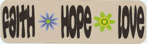 10in x 3in Faith Hope Love Vinyl Bumper Sticker Car Decal Window Stickers Decals