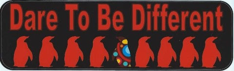 StickerTalk® Brand 10in x 3in Dare to be Different Bumper magnet Penguin  magnetic magnets