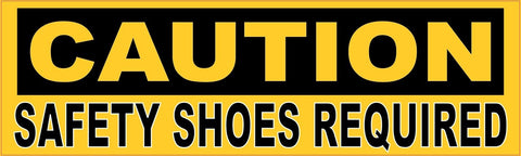 10in x 3in Caution Safety Shoes Required Sticke Sticker Vinyl Window Decal