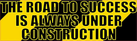 10"x3" Construction Road to Success Bumper Sticker Decal Window Stickers Decals