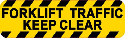 10in x 3in Forklift Traffic Keep Clear Sticker Vinyl Window Decal