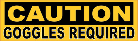 10in x 3in Caution Goggles Required Sticker Vinyl Window Decal