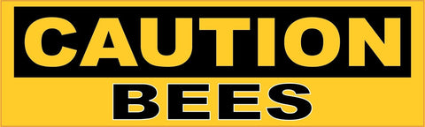 10in x 3in Caution Bees Sticker Vinyl Business Sign Decal Warning Stickers