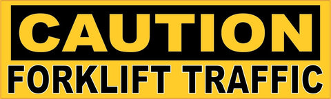 10in x 3in Caution Forklift Traffic Sticker Vinyl Window Decal