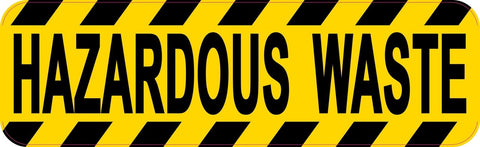 10in x 3in Hazardous Waste Sticker Vinyl Window Decal