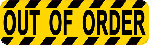 10in x 3in Out of Order Sticker Vinyl Window Decal