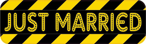 10" x 3" Caution Just Married Bumper Sticker Decal Window Car Stickers Decals