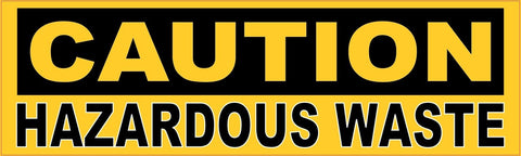 10in x 3in Caution Hazardous Waste Sticker Vinyl Window Decal