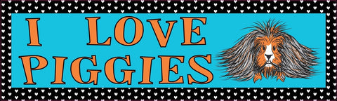 10in x 3in I Love Piggies Guinea Animals Bumper Sticker Vinyl Window Decal