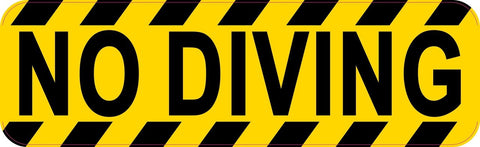 10in x 3in No Diving Sticker Vinyl Window Decal