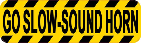 10in x 3in Go Slow Sound Horn Sticker Vinyl Window Decal