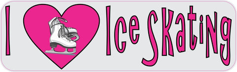 StickerTalk® Brand 10in x 3in I Heart Ice Skating Love Sports Magnet Magnetic Vehicle Sign